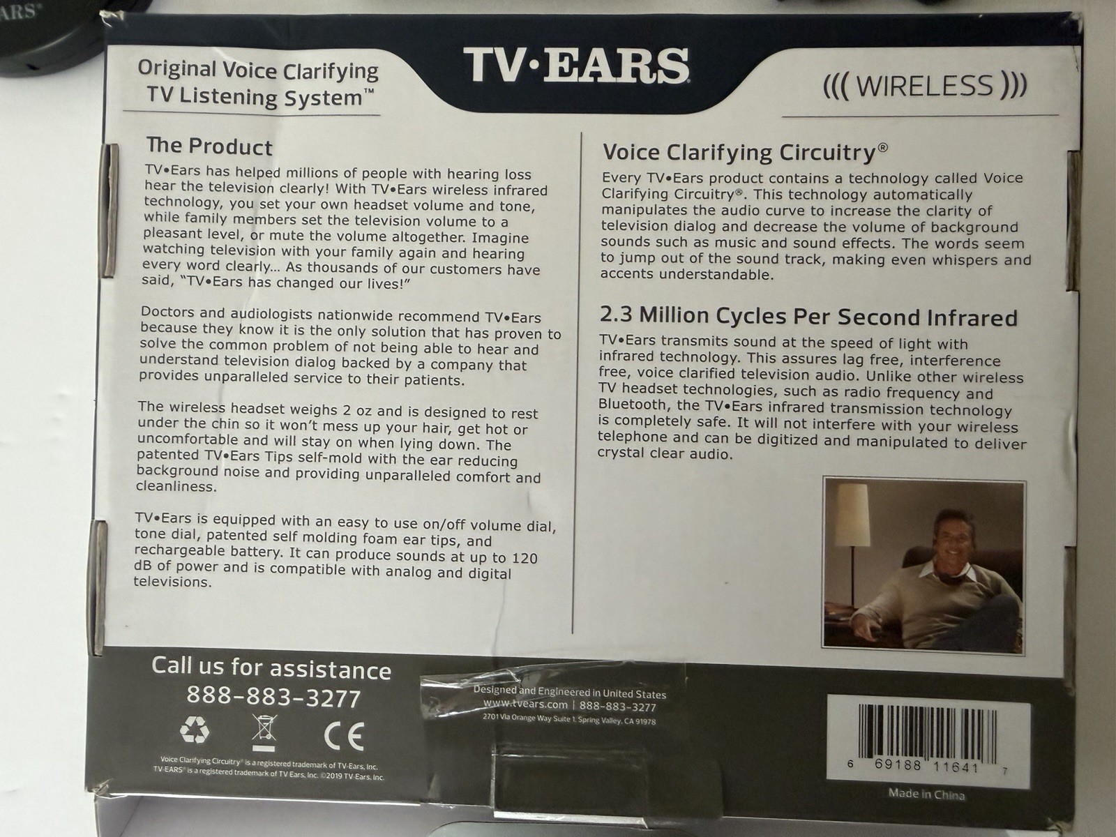 TV Ears 5.0 Analog Wireless Voice Clarifying Headset System (11641)