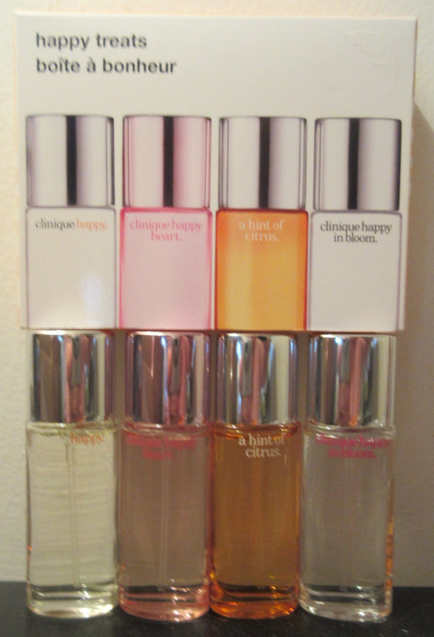 Clinique Happy Treats Perfume Spray Set 4 x 0.24 oz Happy Heart Bloom Citrus