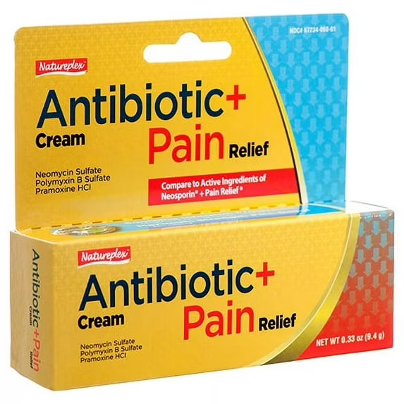 (3 PACK) Natureplex Antibiotic Cream+Pain Relief 0.33 Oz Maximum Strength 04/28