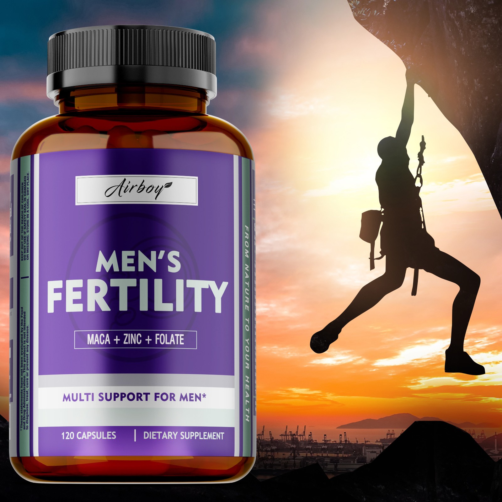 Men’s Fertility 240pcs – Optimizes Sperm Count and Motility, Enhances Brain