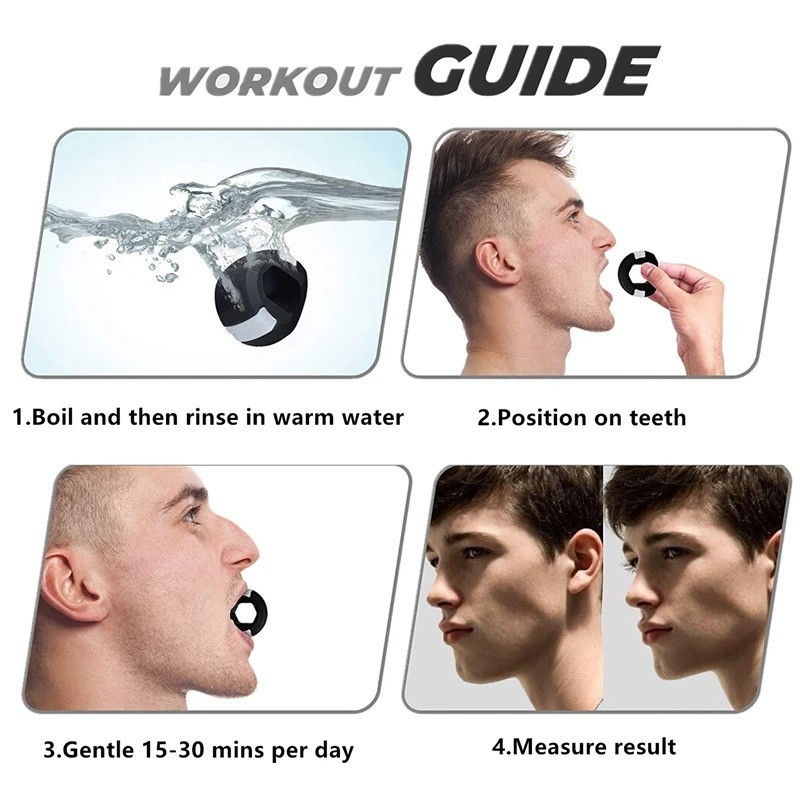 3PCS Jawline Exerciser Mouth Exercise Fitness Ball Neck Face Jaw Trainer Toning