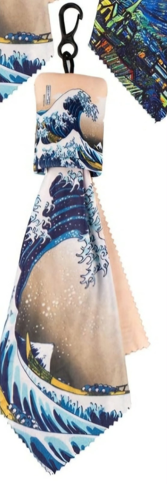 Katsushika Hokusai Microsoft cloth in attachable hanging pouch with Keychain