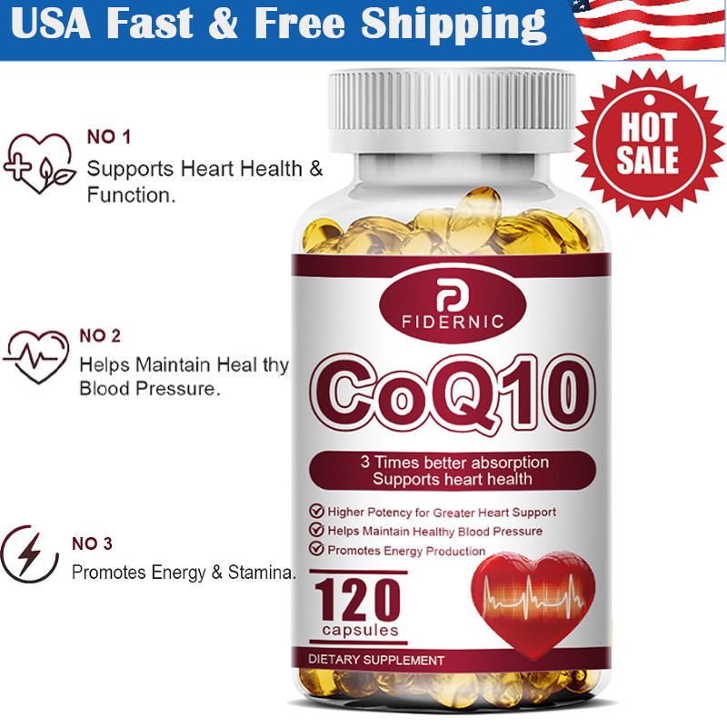 FIDERNIC CoQ10 Softgels- Supports Heart Health Non-GMO, 300mg, 120 Capsules