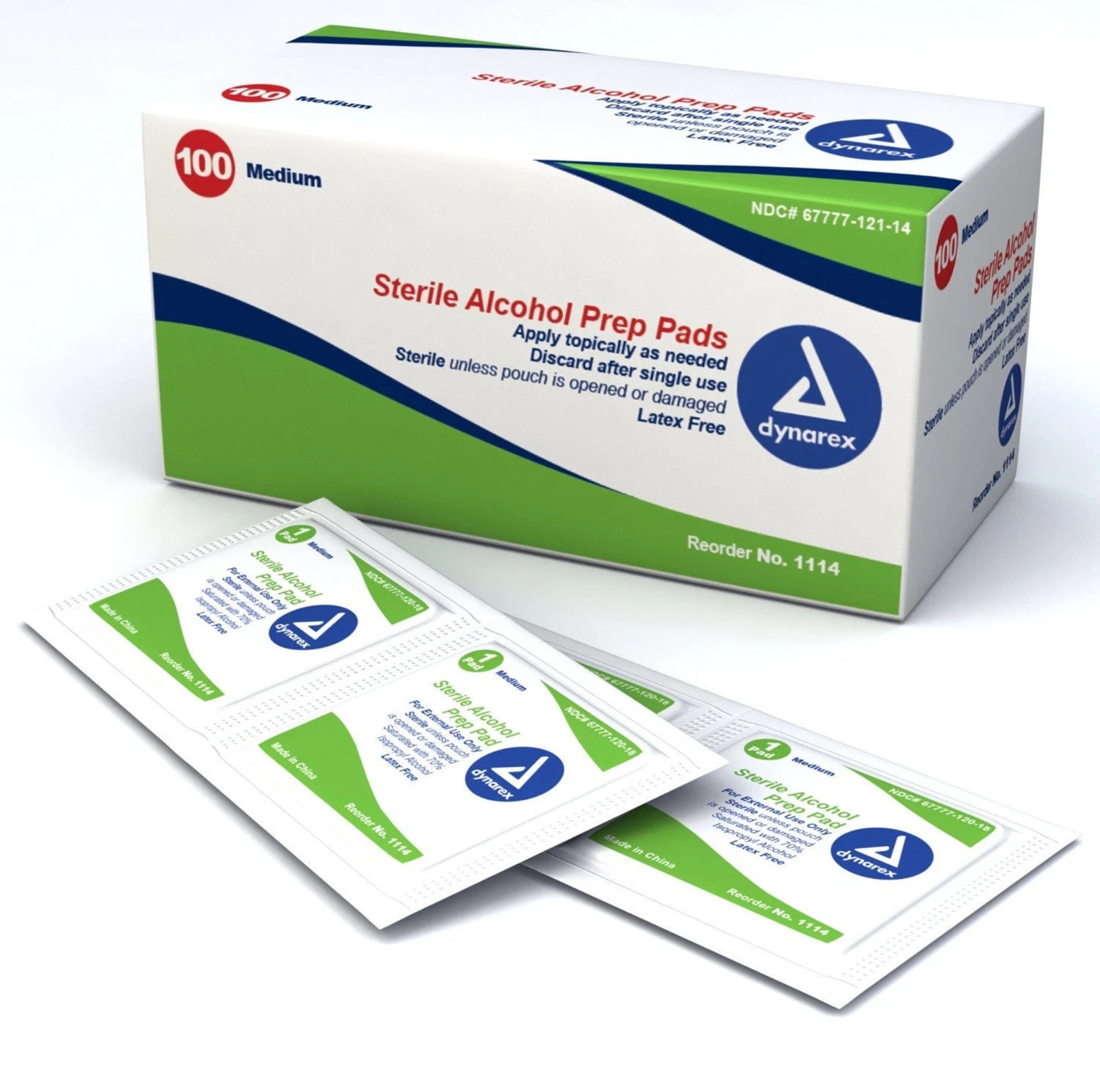 Medium Alcohol Prep Pad Sterile Wipes Box of 100 Pcs Topical Antiseptic Swabs