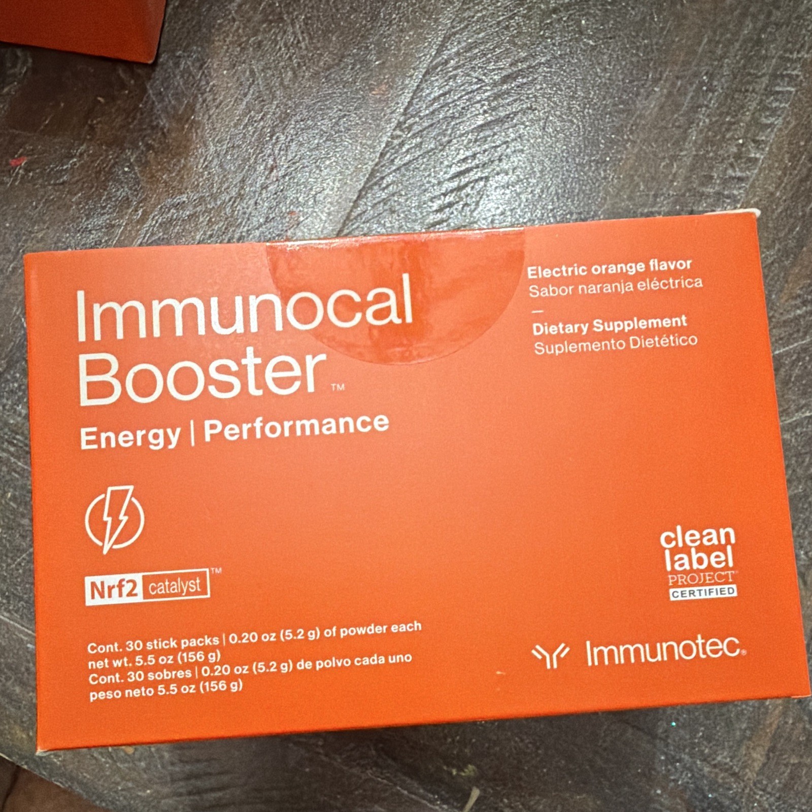 Immunotec Immunocal Booster Energy/Performance Powder Electric Orange, 30 Sticks