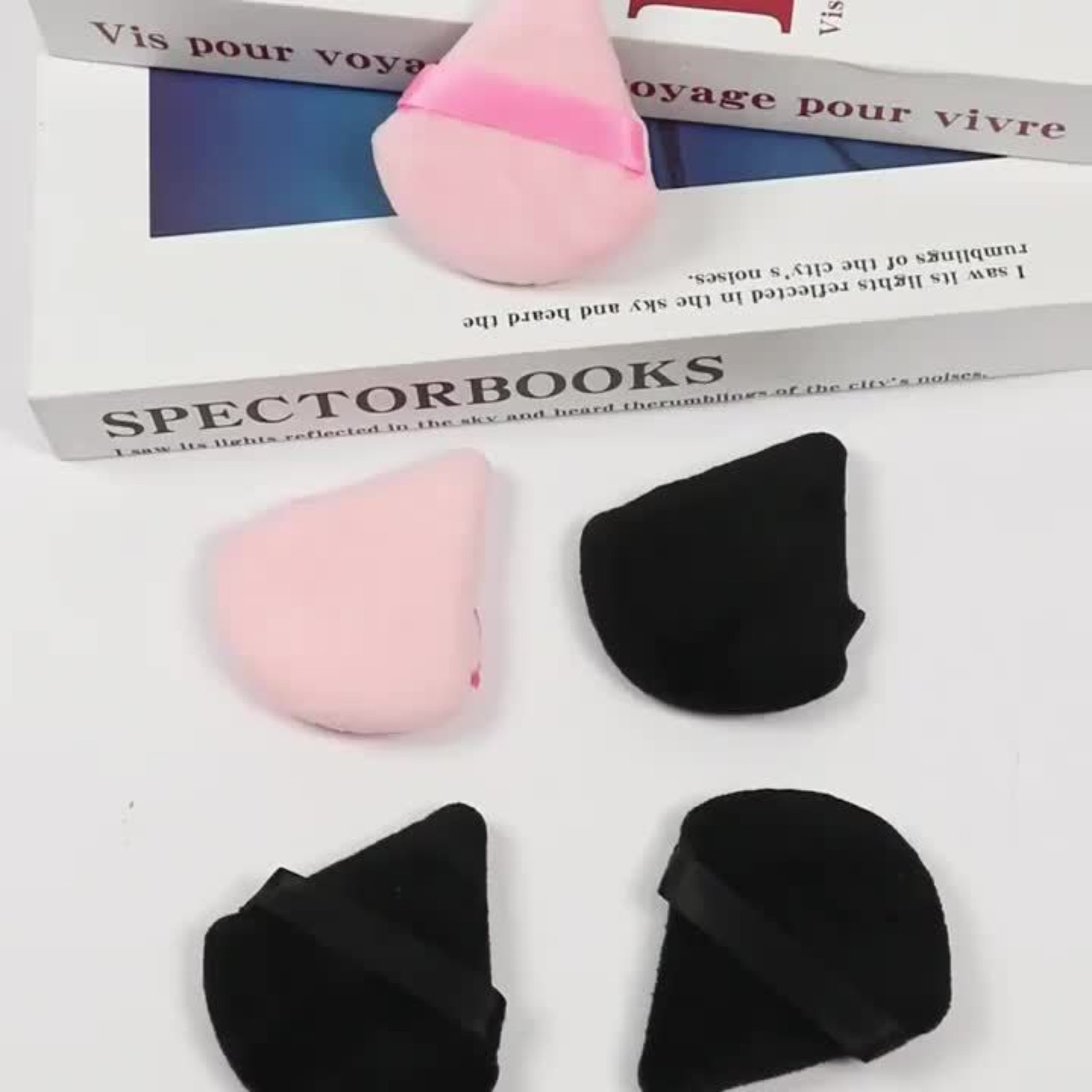 Triangular Velvet Powder Puff Wet Dry Dual Use for Pressed Loose Mineral