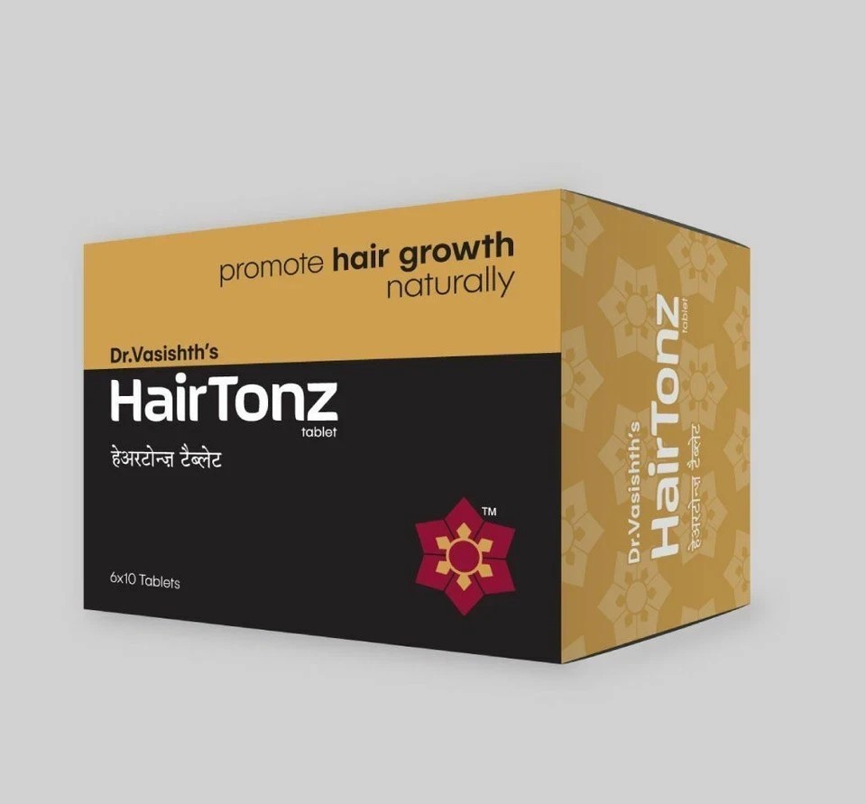 HAIRTONZ Tablet 60 Ayurvedic By Dr. Vasishth’s promotes hair growth naturally