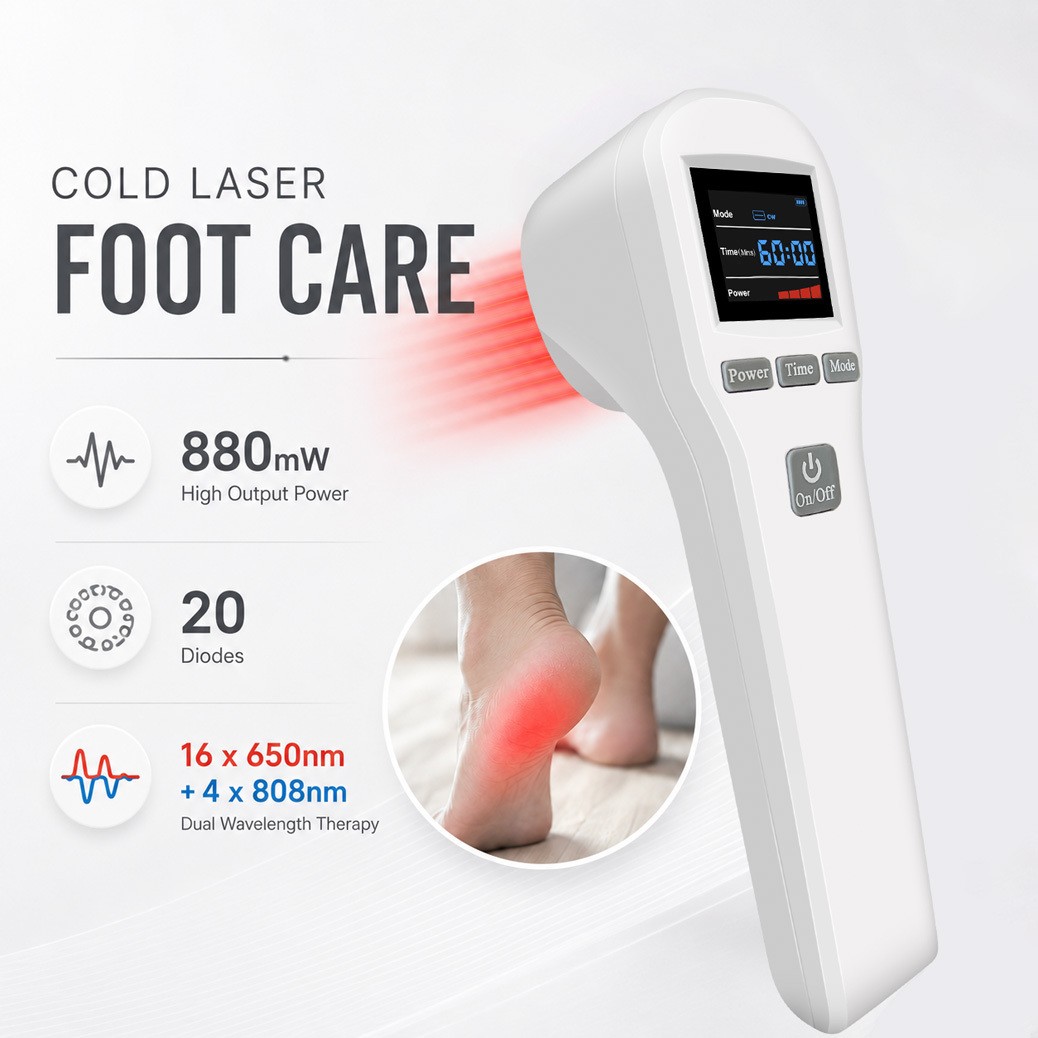 650nm+808nm LLLT Laser Treatment for Foot,Ankle and Joint Pain Relief 20 Diodes