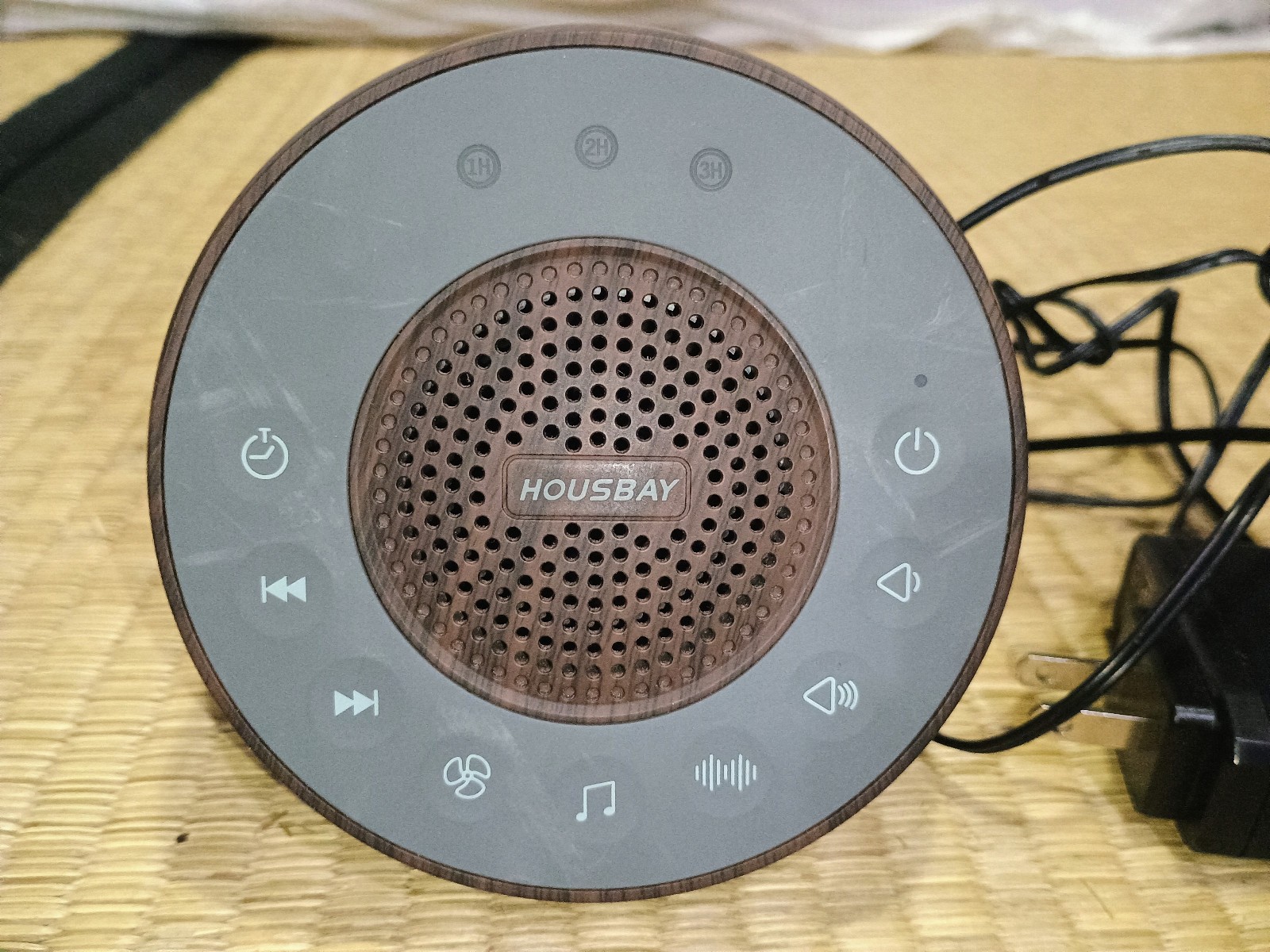 Housbay White Noise Sound Machine Wood Grain Model HFD-W05 Sleep Aid Works