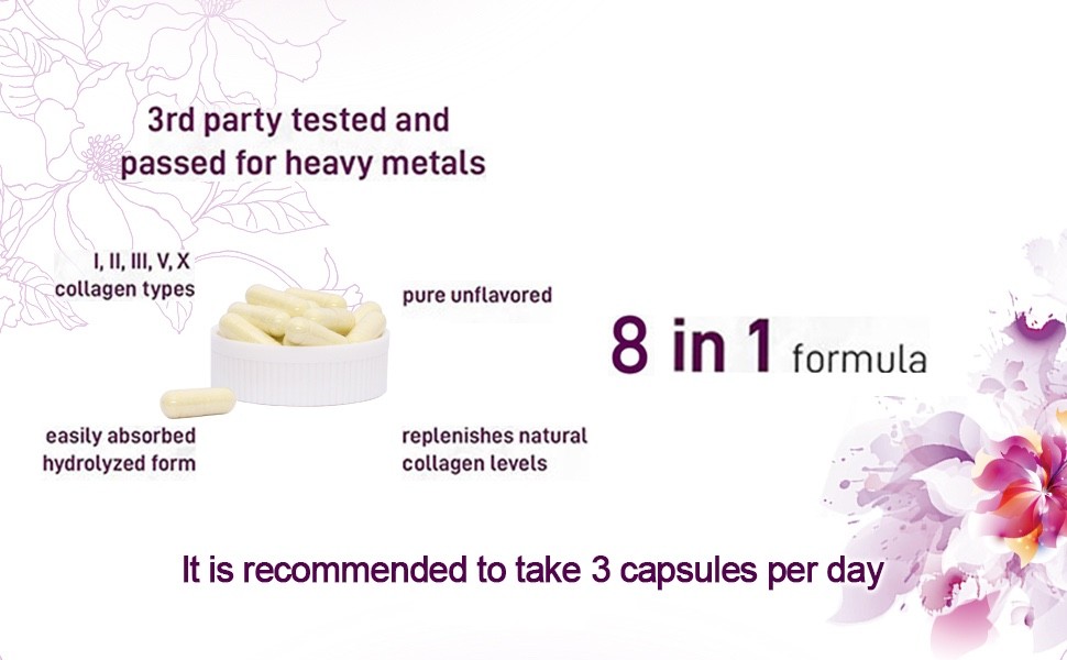 Type I, II, III, V, X Multi Collagen 240 Capsule Supplement for Women Men NEW