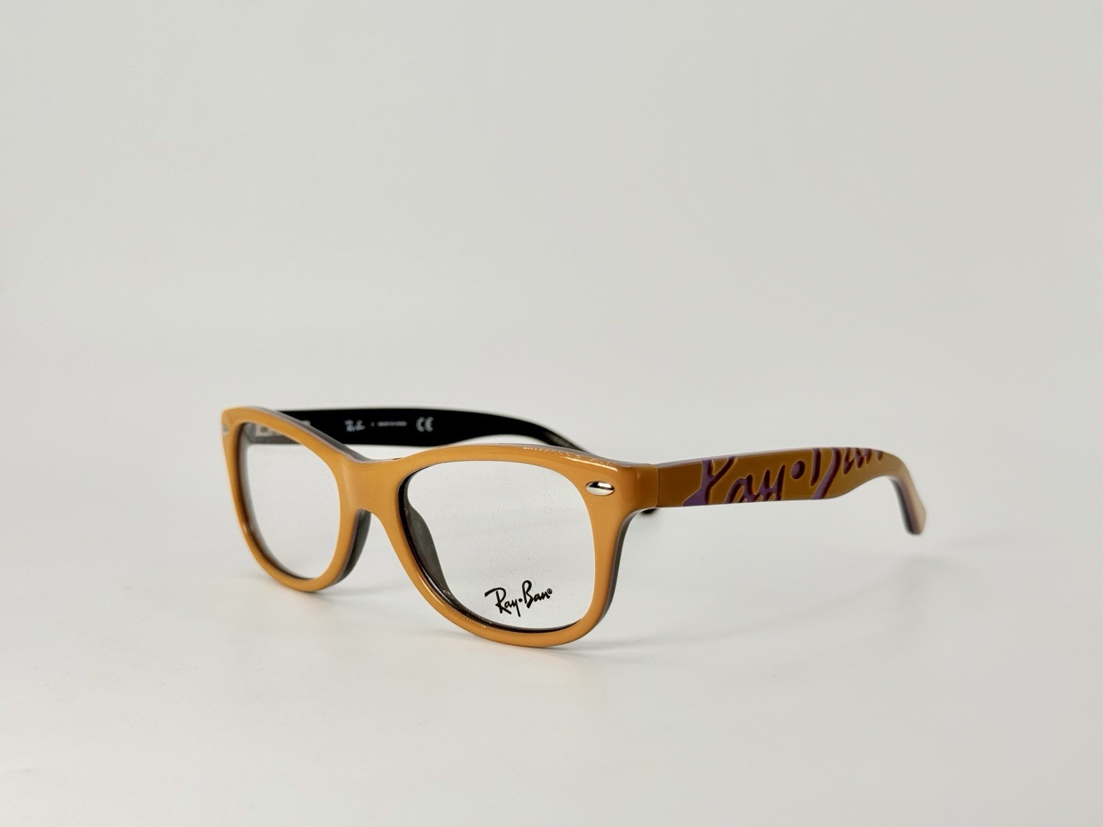 New Authentic Ray-Ban Kids Eyeglasses RB1544 3629 Orange W/purple Logo 46-16-125