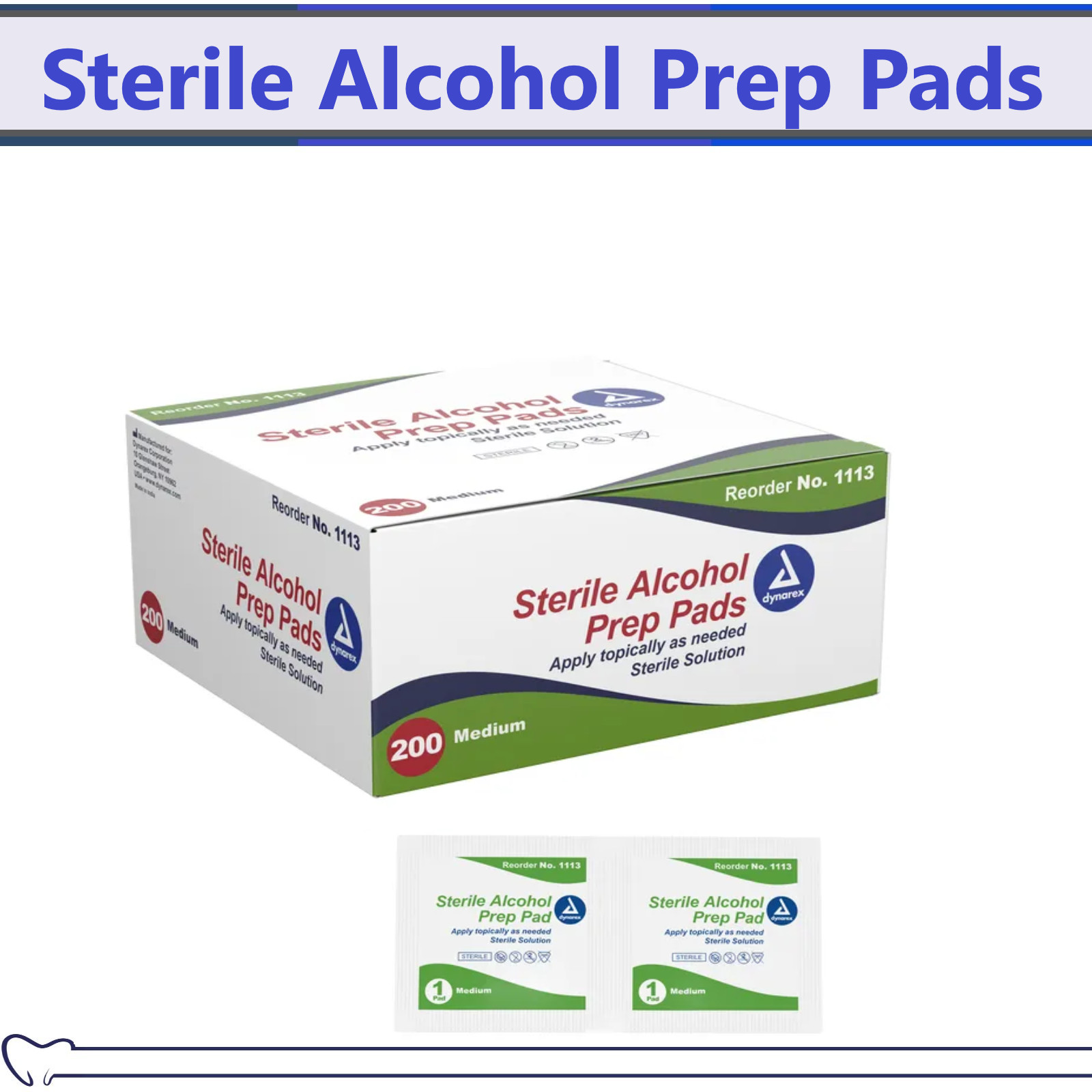 200 MEDIUM ALCOHOL PREP PADS Wet Sterile Antiseptics Pack Manufacter Sealed
