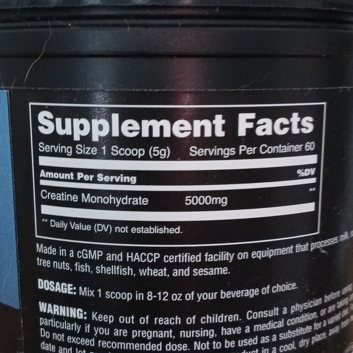 Animal Creatine Monohydrate Powder Unflavored 60 Servings 10.58 oz