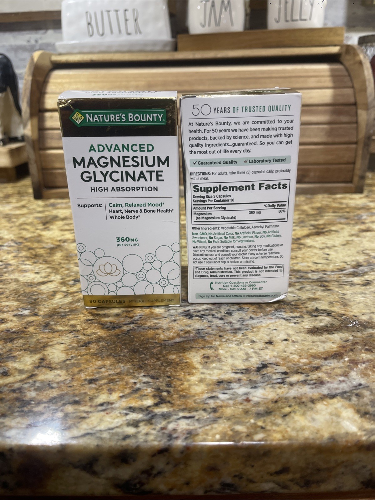 2 Nature’s Bounty Advanced Magnesium Glycinate Mineral Supplement 90 Each 11/28