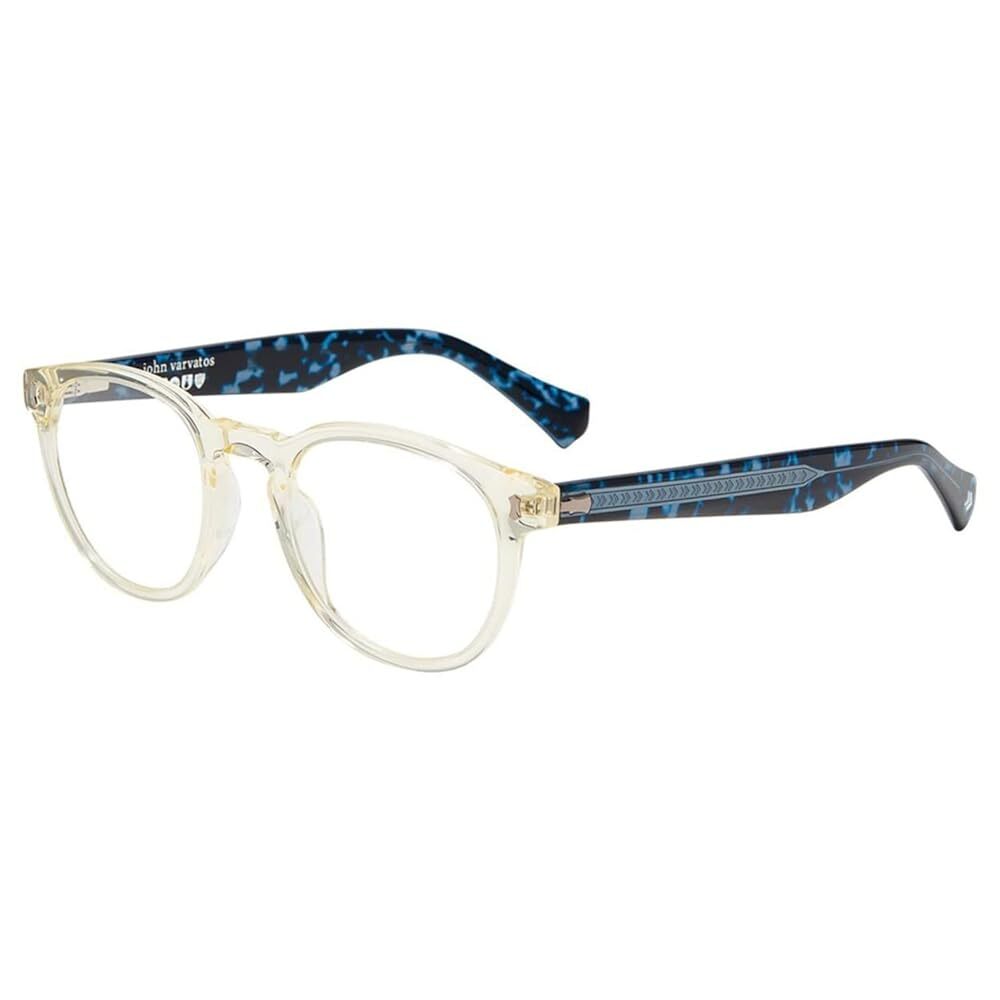 John Varvatos Men’s Round 49mm Eyeglasses Frames Yellow Crystal V416-0YEC