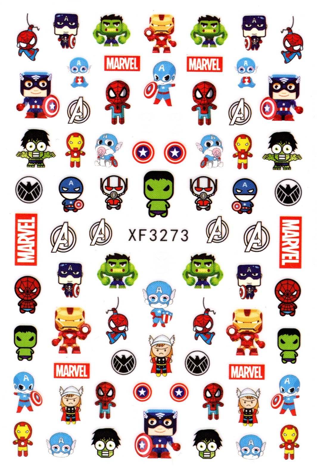 Nail Art 3D Decal Stickers Cartoon superhero XF3273