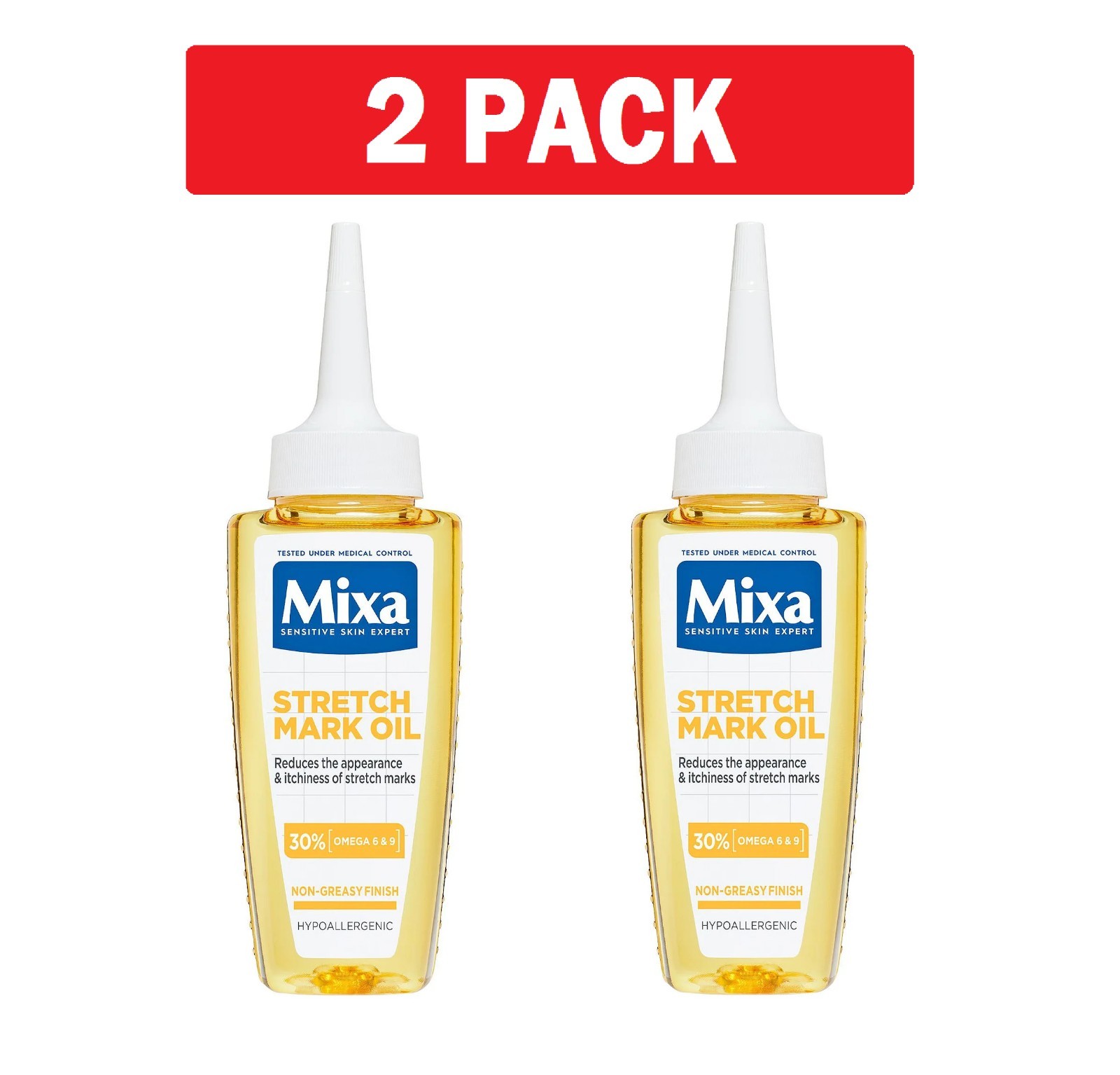 2 Pack Mixa Stretch Mark Oil, 100 ml/3.4 fl Oz