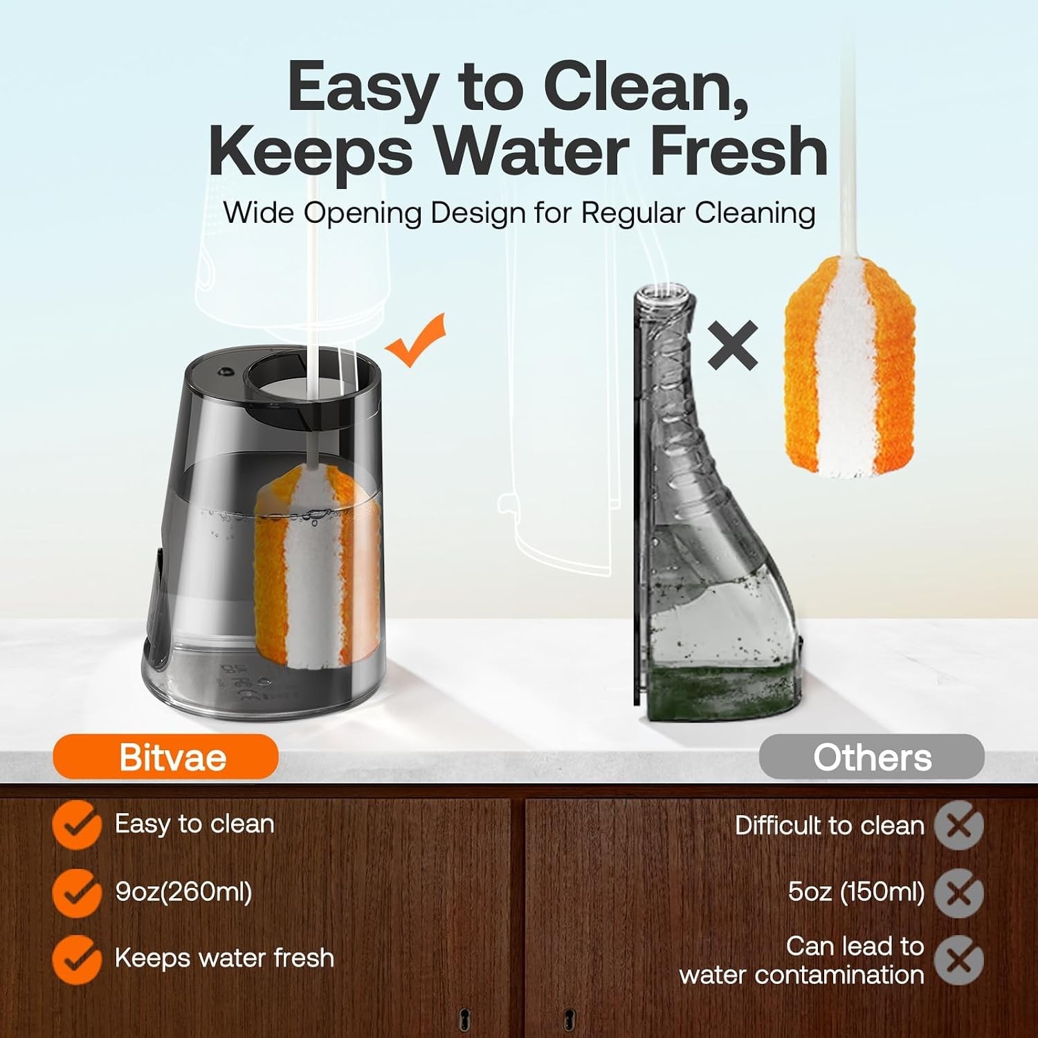 Rechargeable Waterproof Dental Flosser – 6 Tips and 3 Modes for Optimal Cleaning