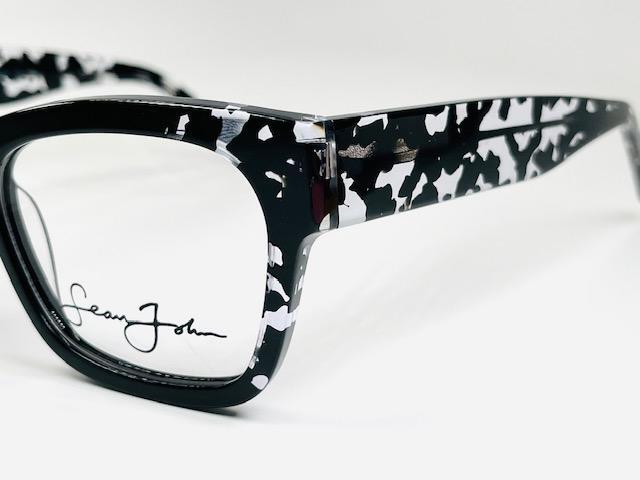 New SEAN JOHN SJLO 6026E 001 Black & Clear Eyeglasses 52/20/145