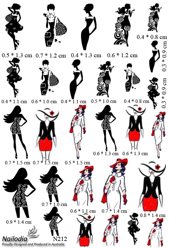 Fashion Model Girl Shopping Lady Nail Art Decal Sticker Water Transfer Slider