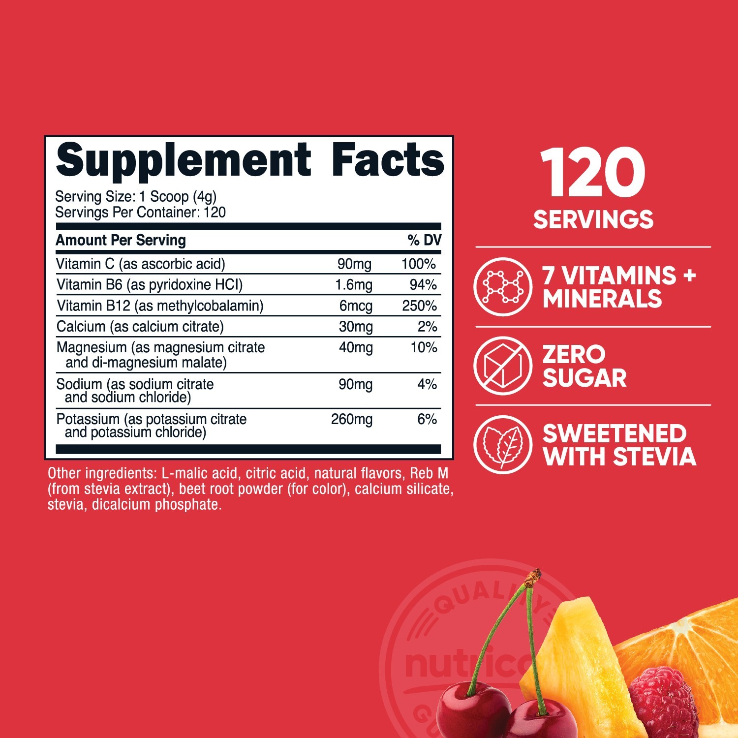 Nutricost Electrolyte Complex Drink Mix Powder (Fruit Punch) 120 Servings