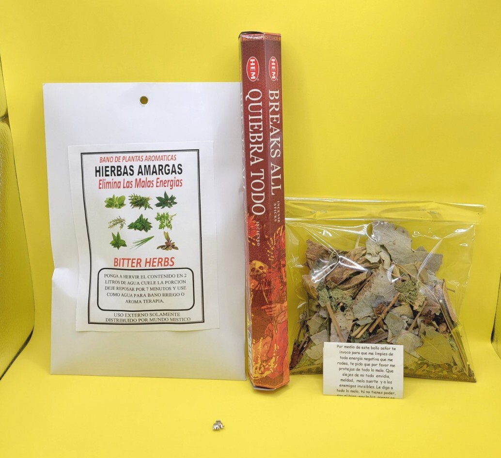 HIERBAS AMARGAS ELIMINA LAS MALAS ENERGIAS INCIENSO,AMULETO,ORACION,INSTR INCL