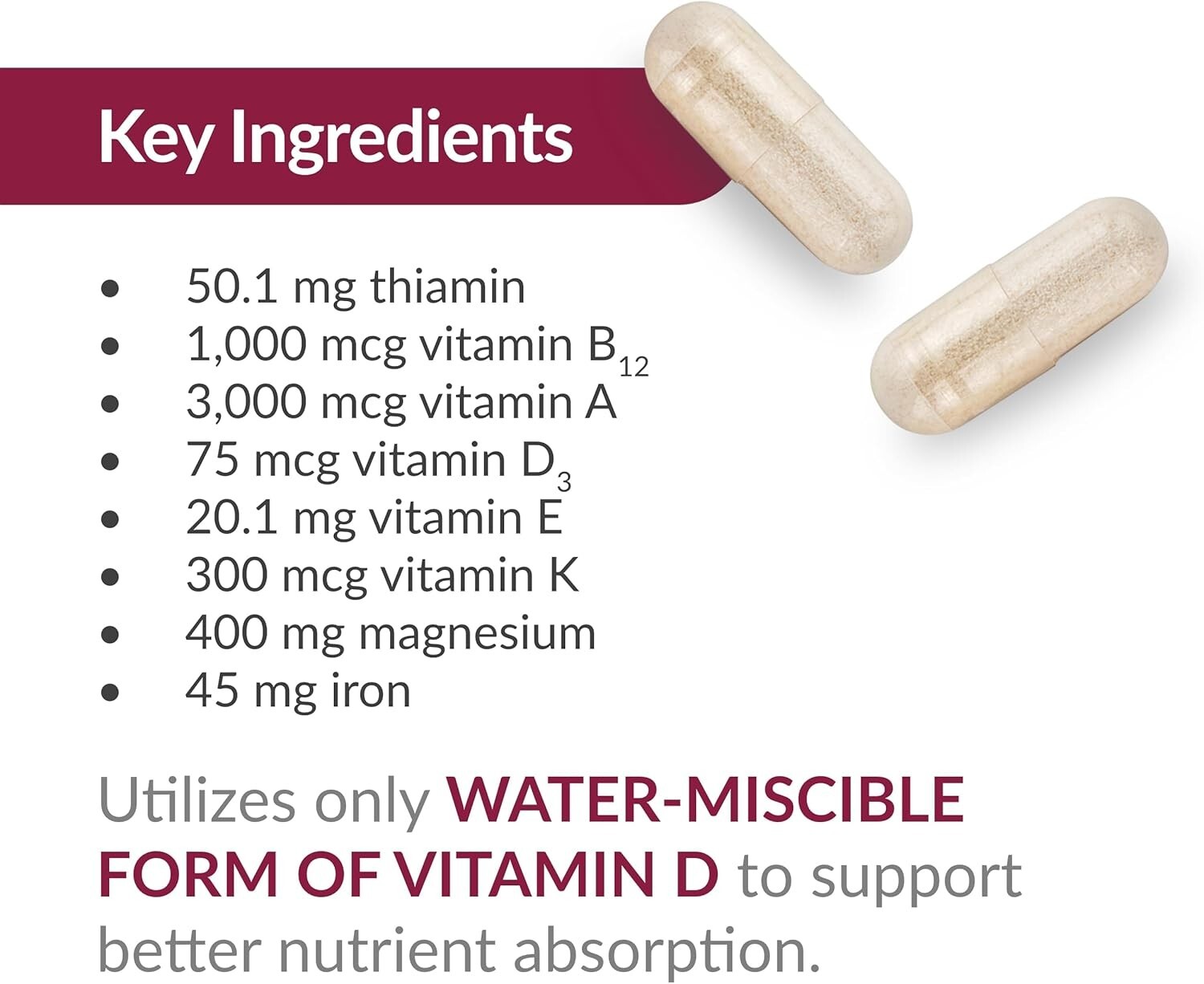 Bariatric Advantage Ultra Multi With Iron High Potency Daily Multivitamin 90 Cap