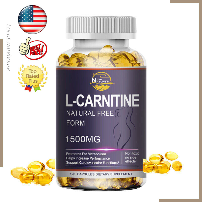 120 L-Carnitine 1500mg Capsules – Fat Burner, Weight Loss Support, Metabolism US