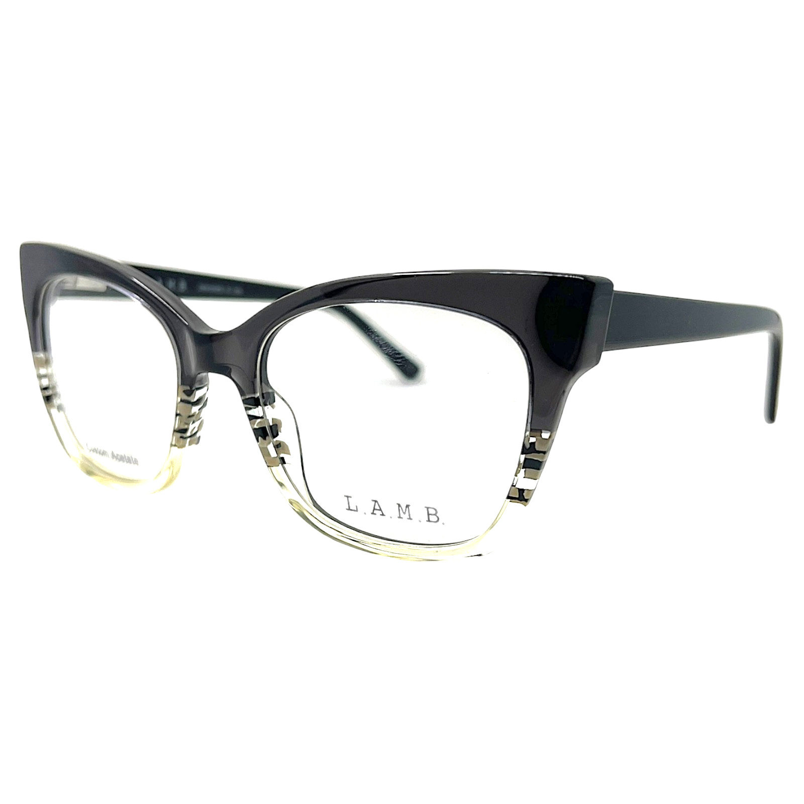 L.A.M.B. – LA066 GRY 52/18/140 – DARK GREY / CRYSTAL – NEW Authentic EYEGLASSES