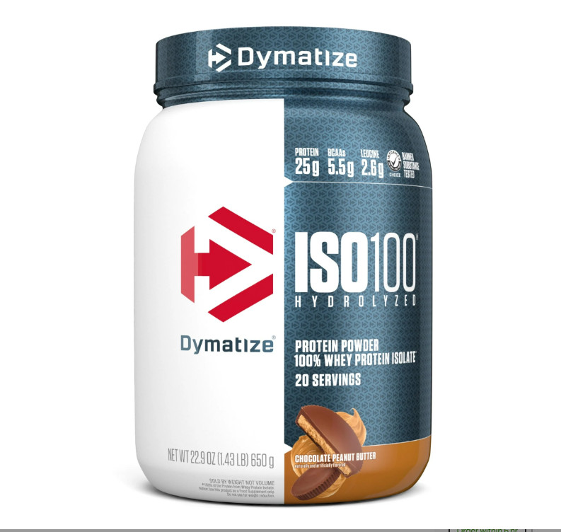 Dymatize ISO100 Hydrolyzed Whey Chocolate Peanut Butter 20 Servings 25g Protein