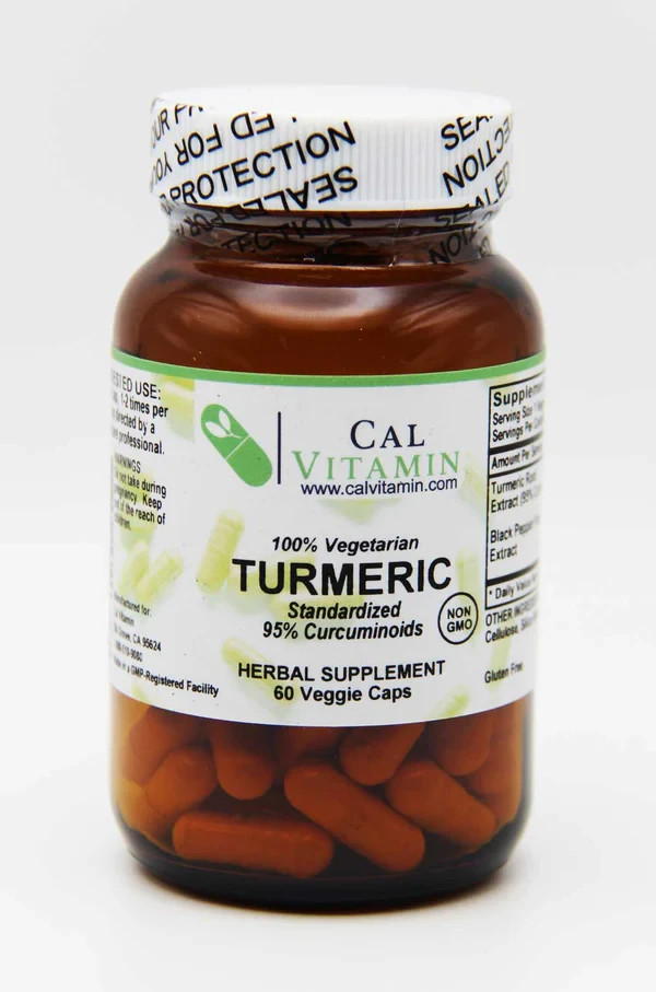 CalVitamin Turmeric Curcumin 60 Count Daily Herbal Dietary Supplement