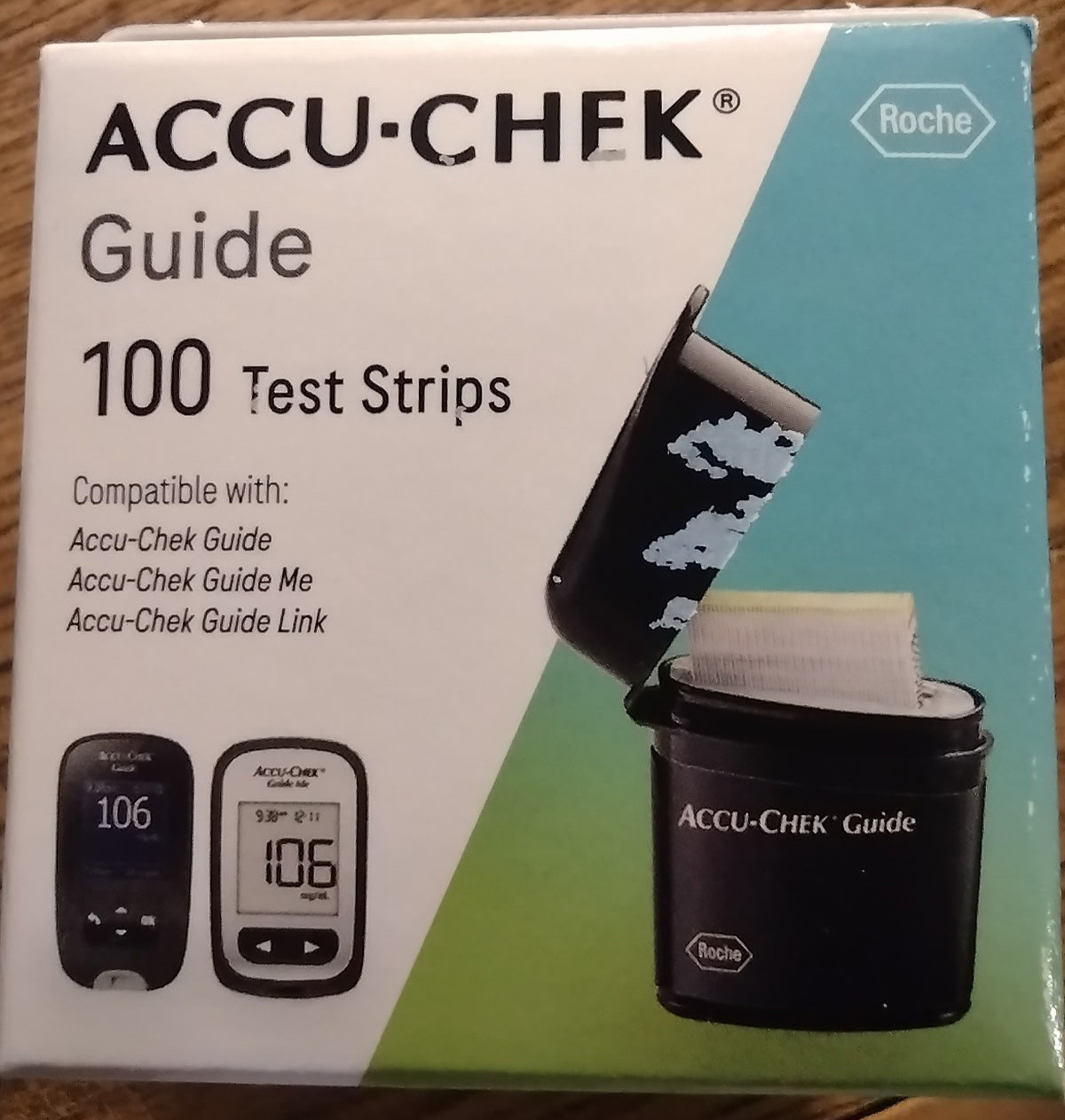 Accu-Chek Guide Blood Glucose Test Strips 100 Count New Box Exp: 11/02/76 #0002