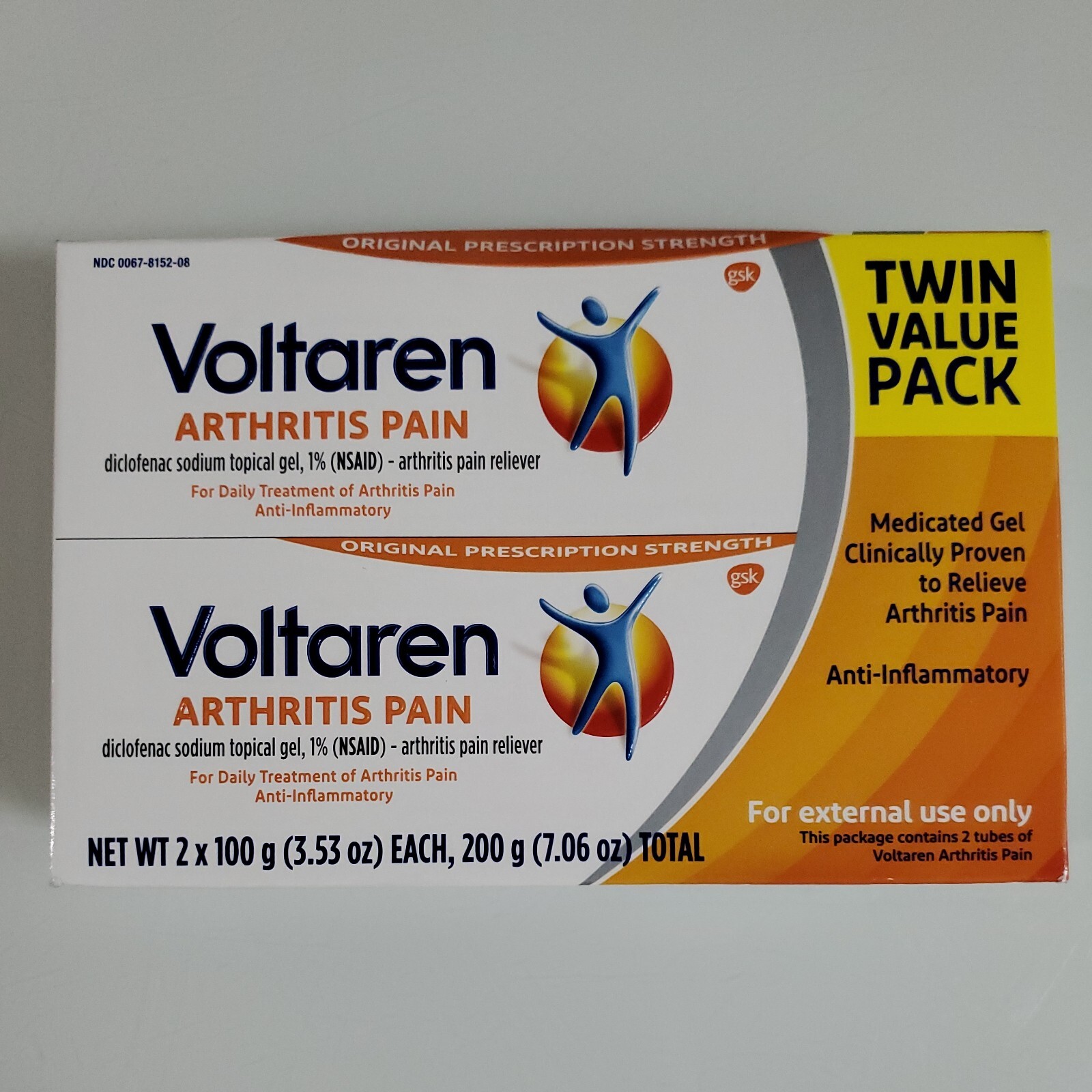 Arthritis Pain Relief Topical Gel Anti Inflam Twin Pack 3.53Oz Exp 2025+