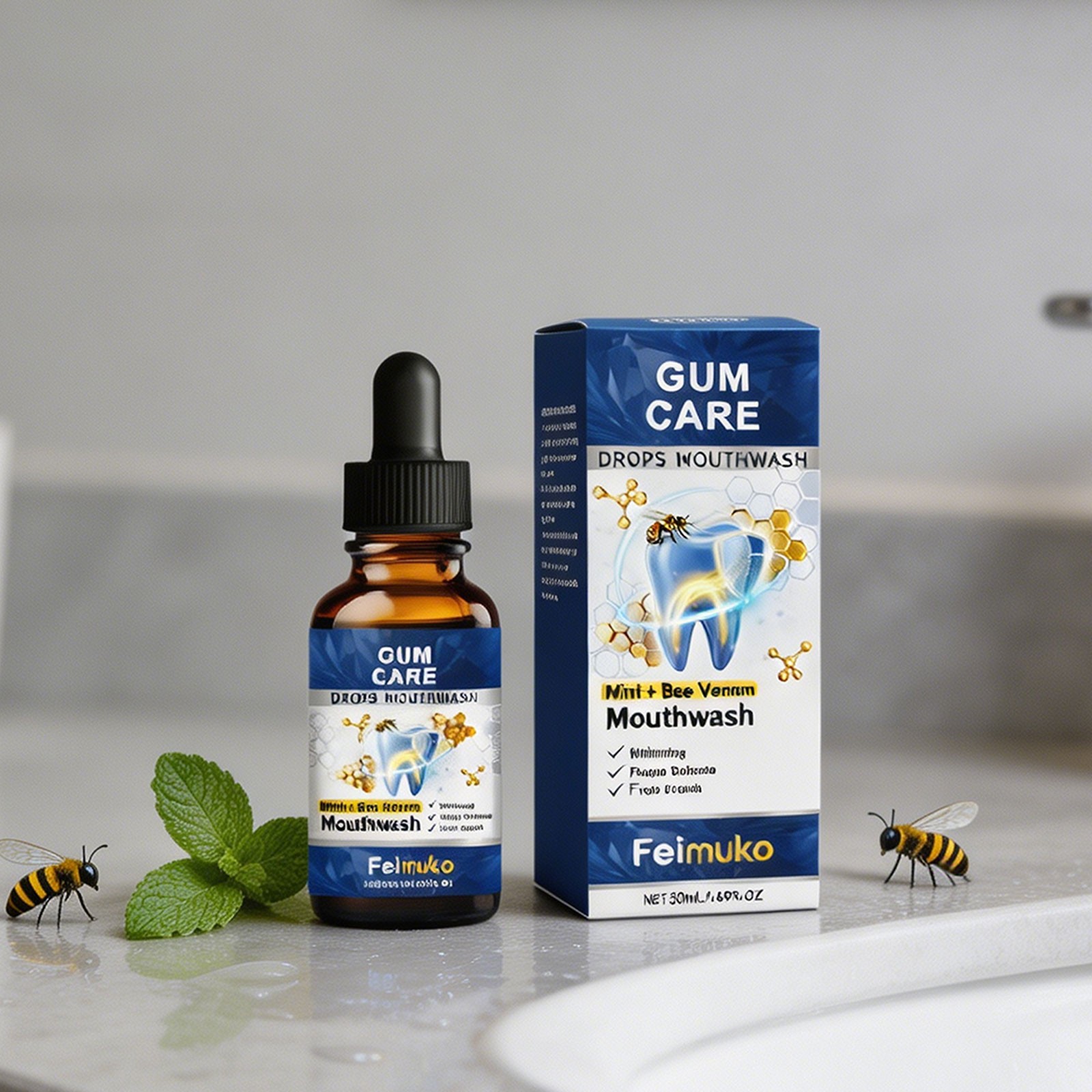 BeeTakt Drops Mouthwash, Natural Gum Therapy Drops 50ml