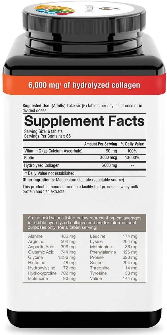 Youtheory Collagen + Biotin, Skin, Hair, & Nail Formula, 390 Tablets