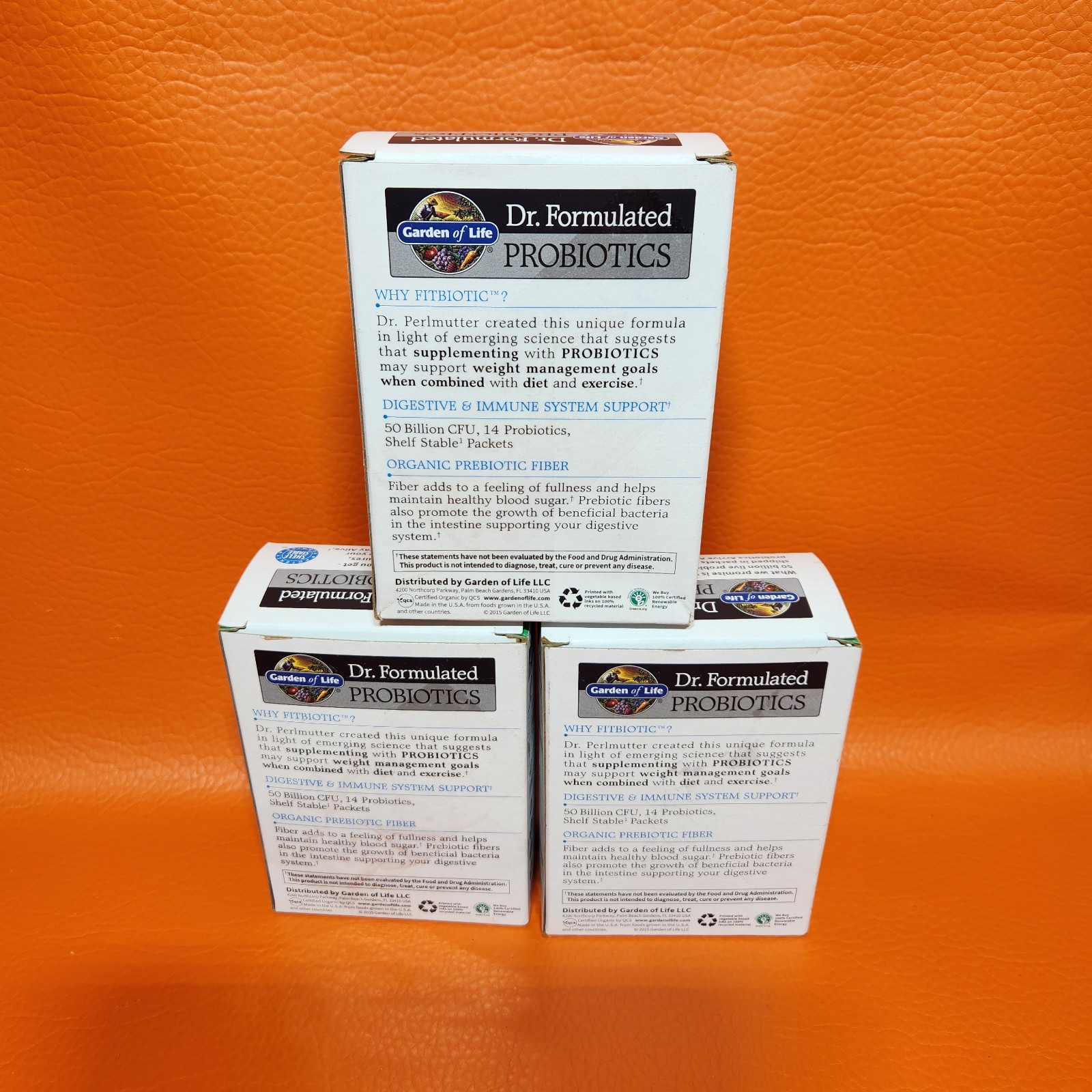 Garden of Life Fitbiotic Probiotics 50 Billion Lot of 3 Boxes Date 08-2026