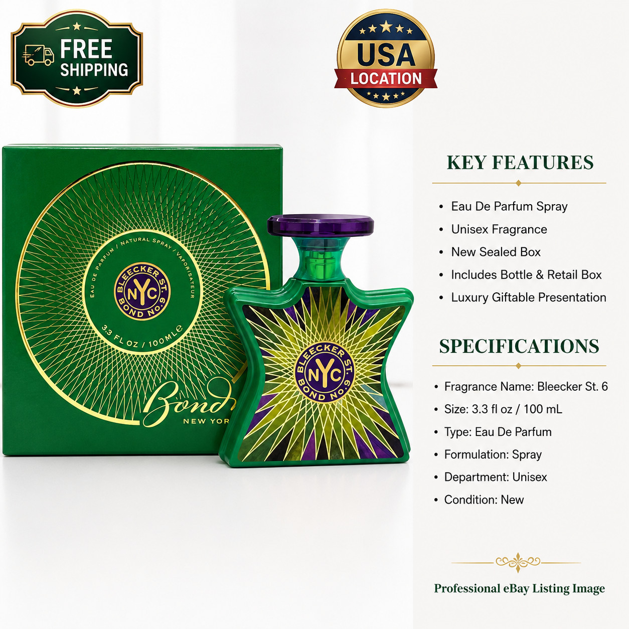 Bond No. 9 Bleecker Street Unisex Perfume 100ml New Sealed Box