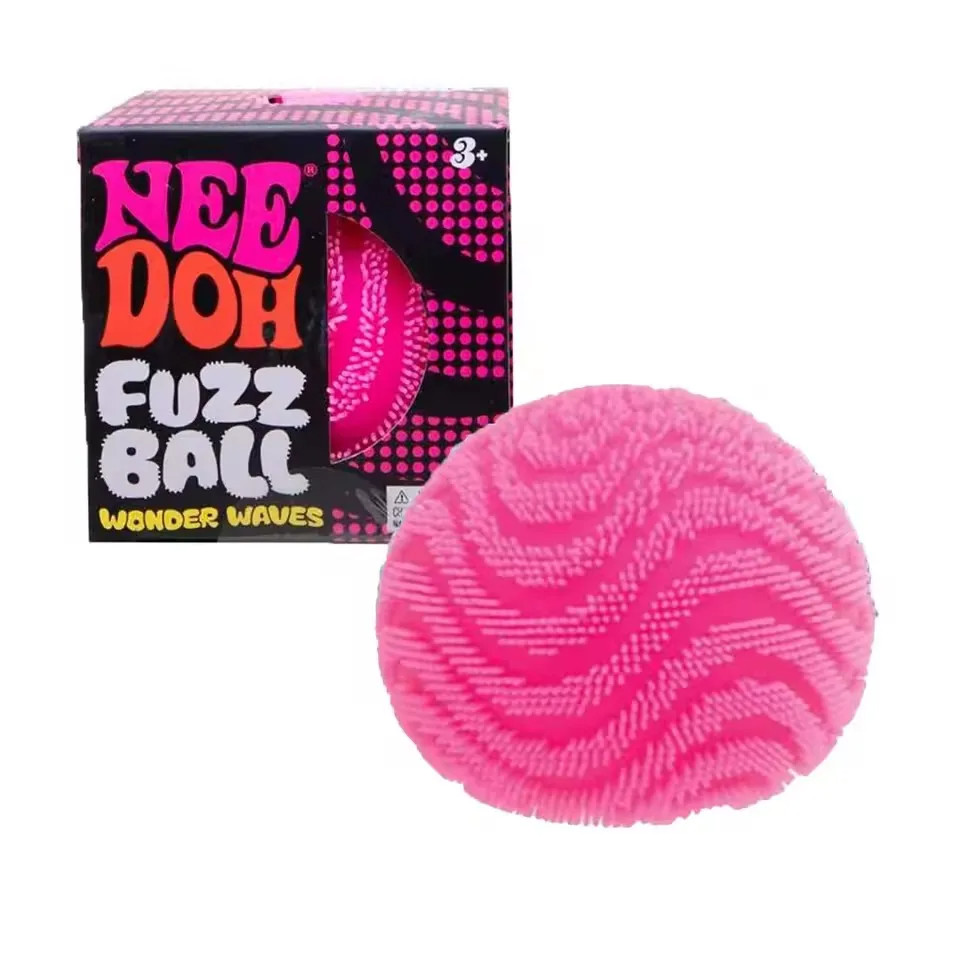 Pink NeeDoh Wonder Flower Power Fuzz Ball Squishy Stress Ball Nee Doh Fuzzball