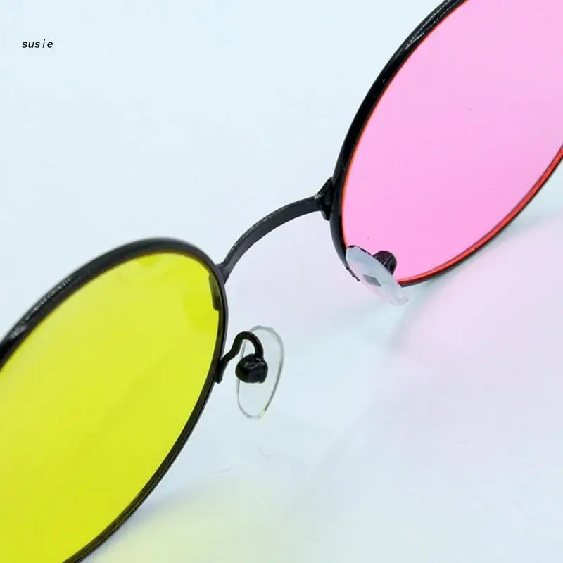 Vintage Round Frame Sunglasses for Cosplay Taking Photo Tool Mixed Color Glasses