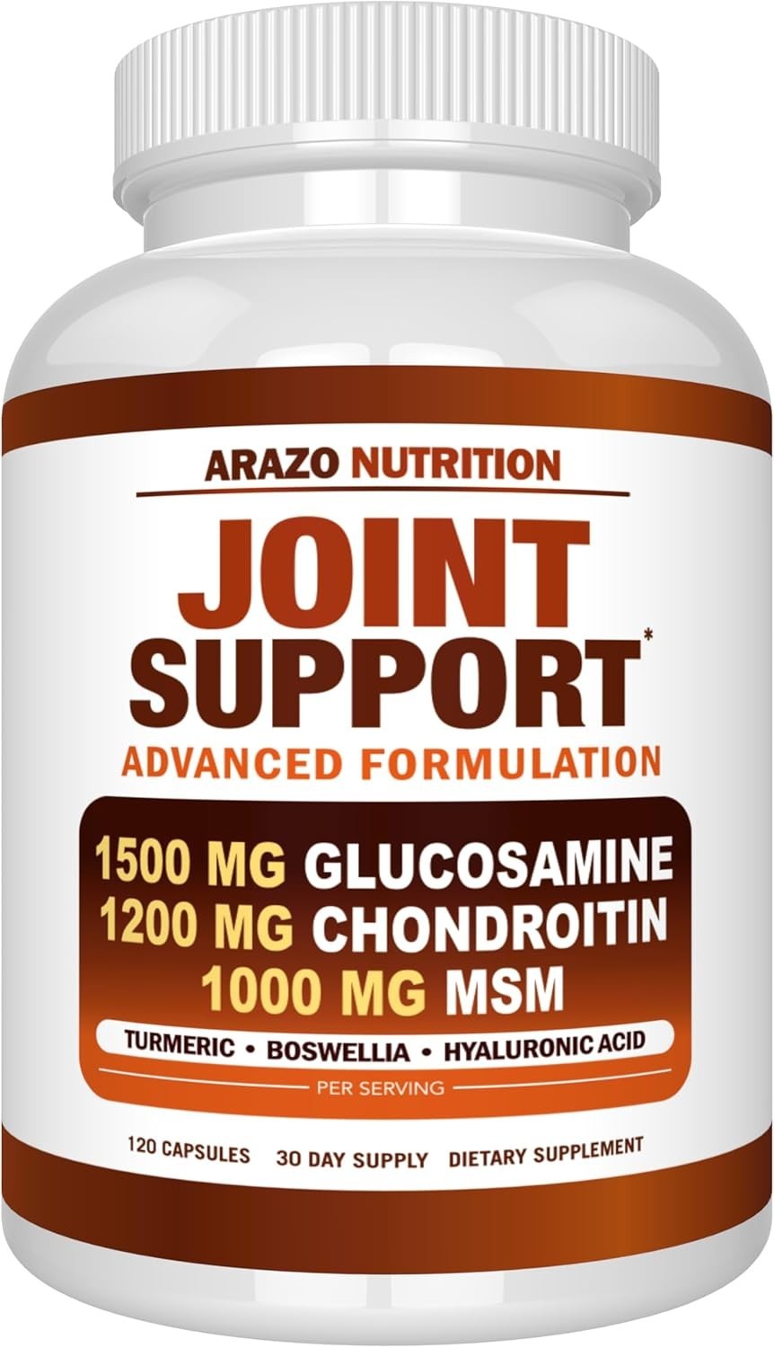 Arazo Nutrition Glucosamine Chondroitin Turmeric MSM Boswellia Joint Support…