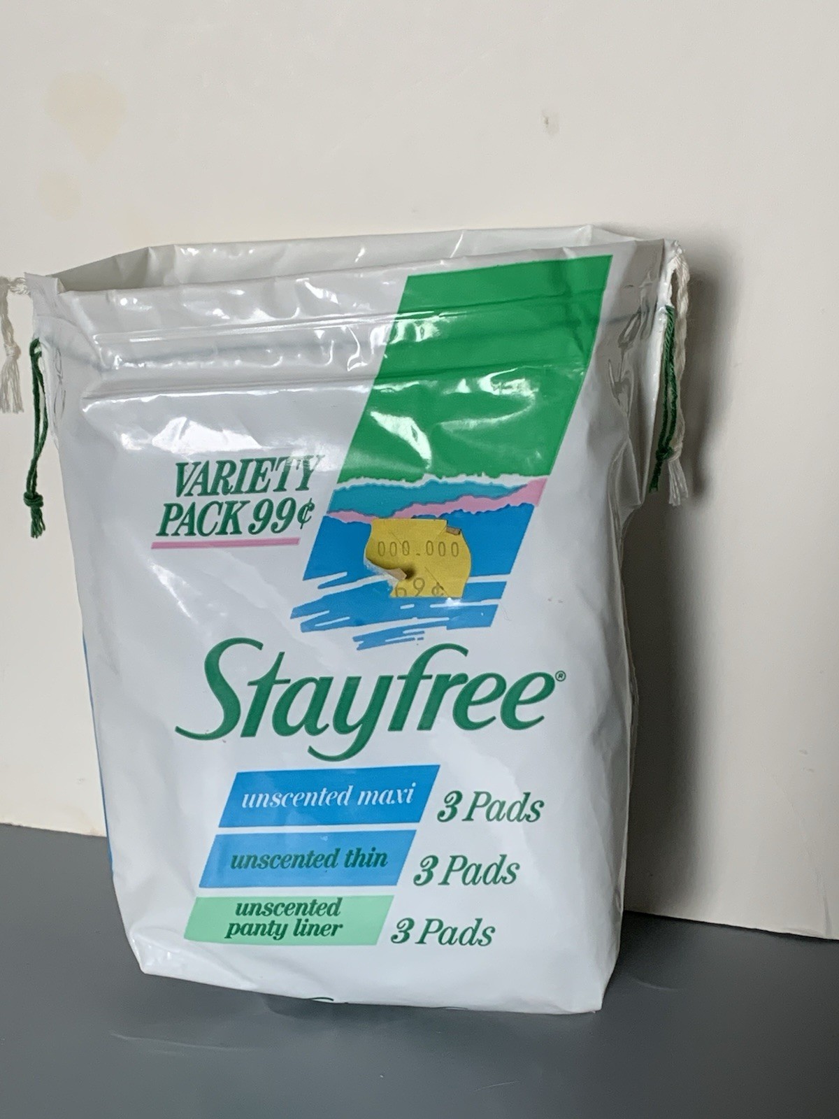VTG 1989 80s Stayfree Variety Pack Unscented Pads Maxi Thin Panty Liner 9 Pads