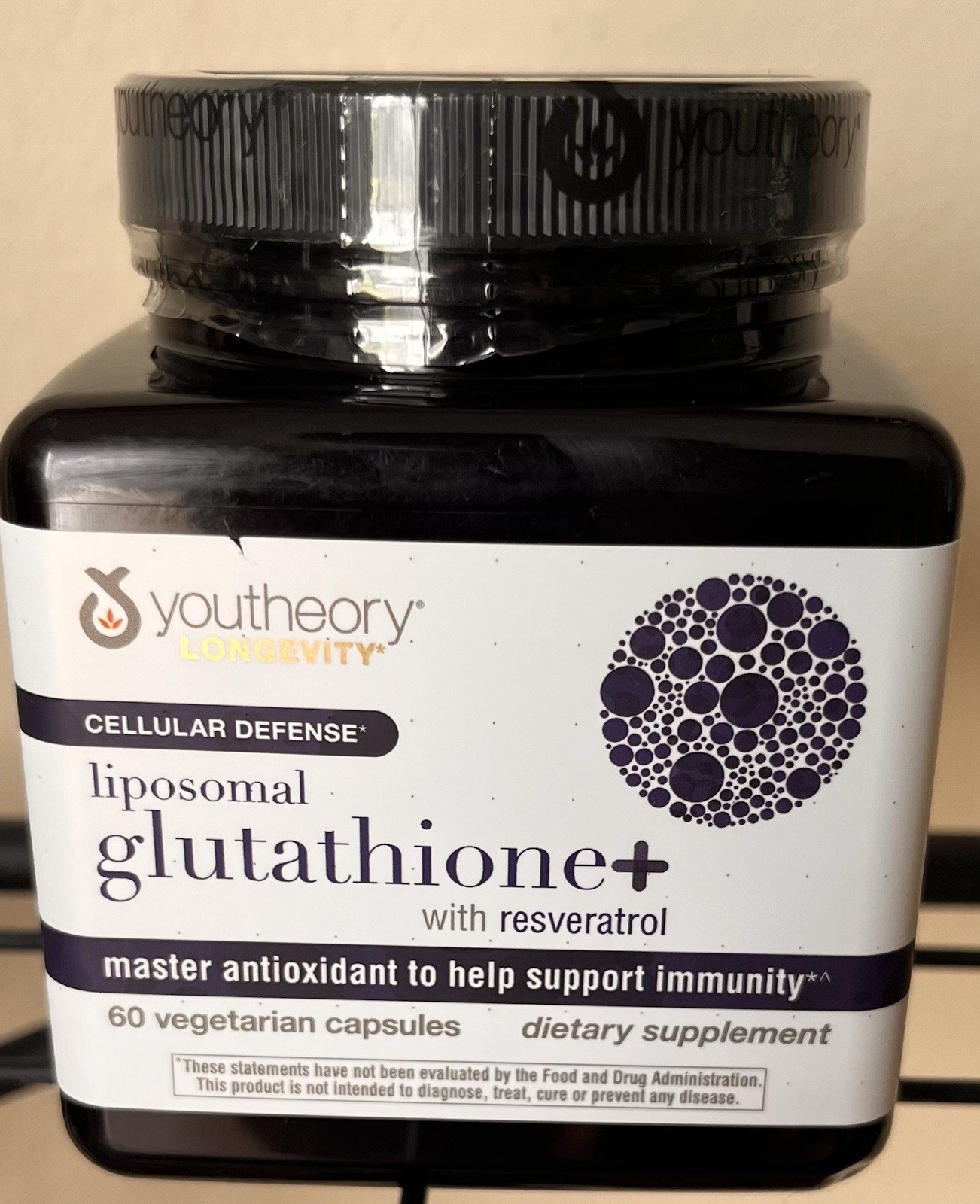 Youtheory ® Liposomal Glutathione+ with resveratrol Vitamin 60 Capsules