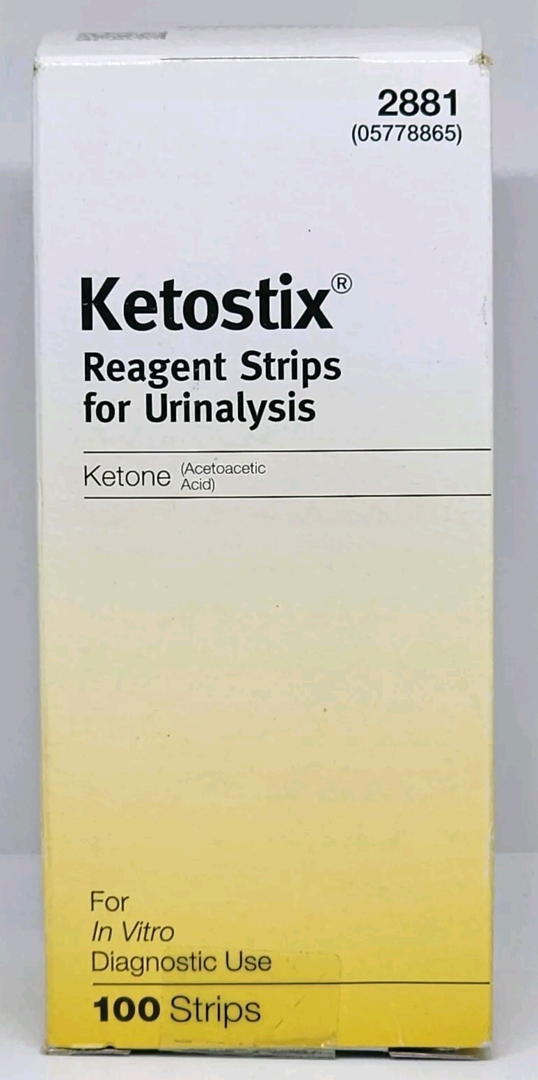 Ketostix Reagent Strips Urinalysis #2881 Ketones Glucose 100 Strips Exp. 02/2026