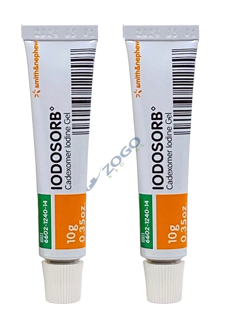 2-Tubes Smith & Nephew Iodosorb Cadexomer Iodine Gel Dressing 0.35oz EXP2028/06