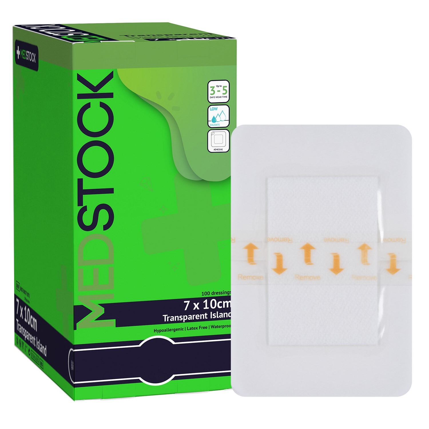 MEDSTOCK Transparent Island Dressing – 2.75″ x 4″ (Box of 100)