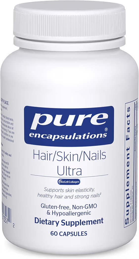 ​Pure Encapsulations Hair Skin Nails Ultra 60 Caps Collagen Biotin CoQ10