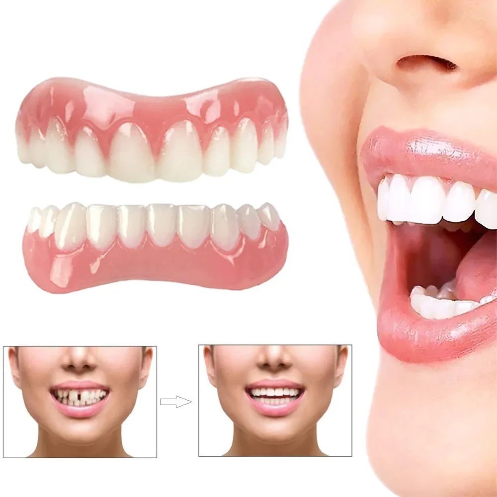 Soft Silicone Denture Kit Upper & Lower Teeth Dental Care Set
