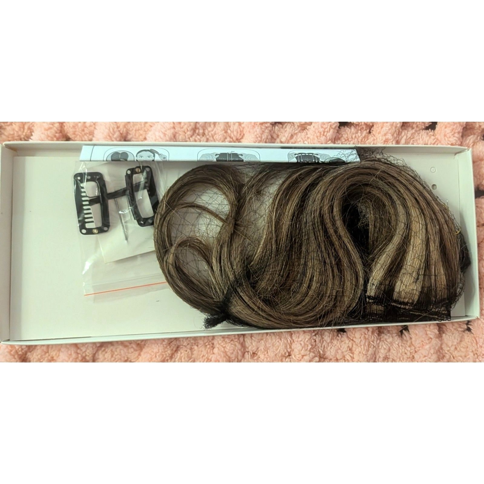 Hairro 6pc Clip In 12″ 100% Human Hair Extensions Medium Brown Dark Blonde Mix
