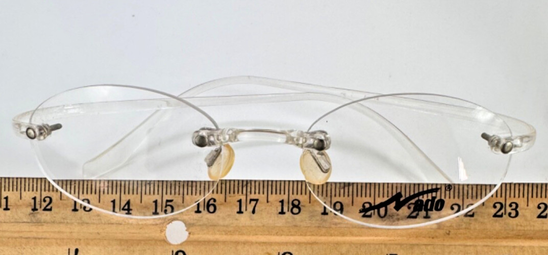 eyeglasses rimless crystal Nado eyewear 46-18-140 minimal styling the lightest