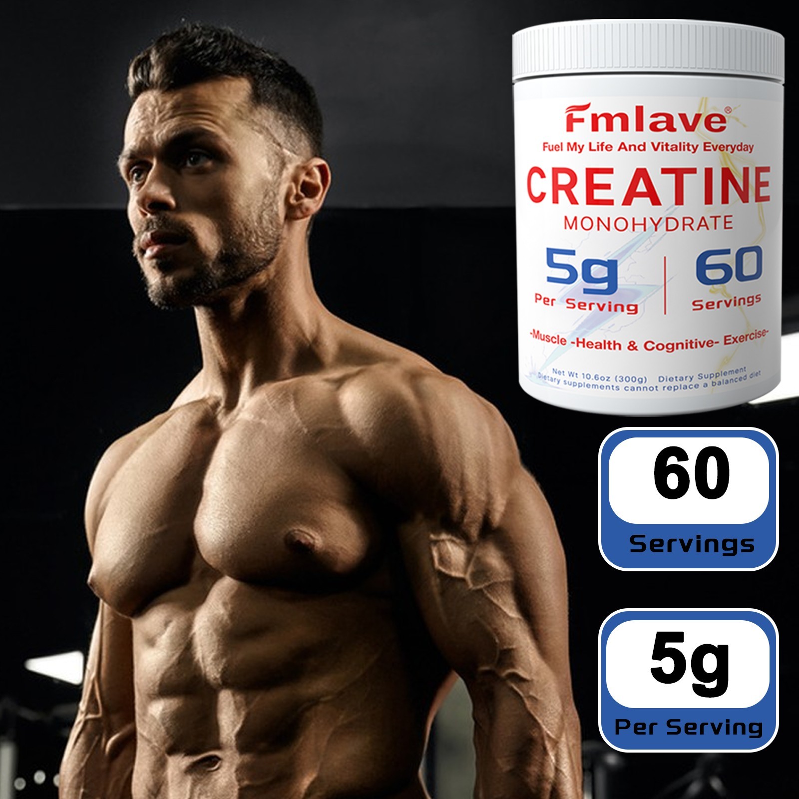 Creatine Monohydrate Micronized Powder 3x 300G – 3x 60 Servings – Unflavored 3pc